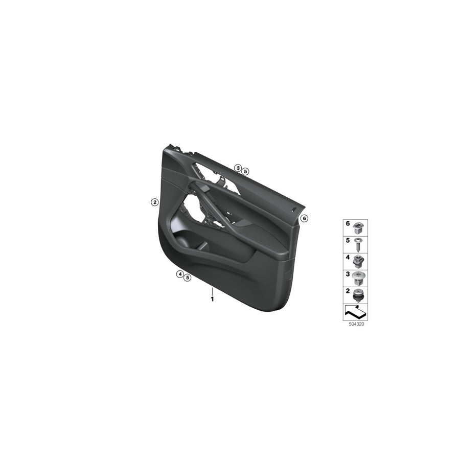 Genuine BMW 51419474014 G06 Door Trim Panel, Front Right BLACK (Inc. X6 40i, X6 30iX & X6 40iX)
