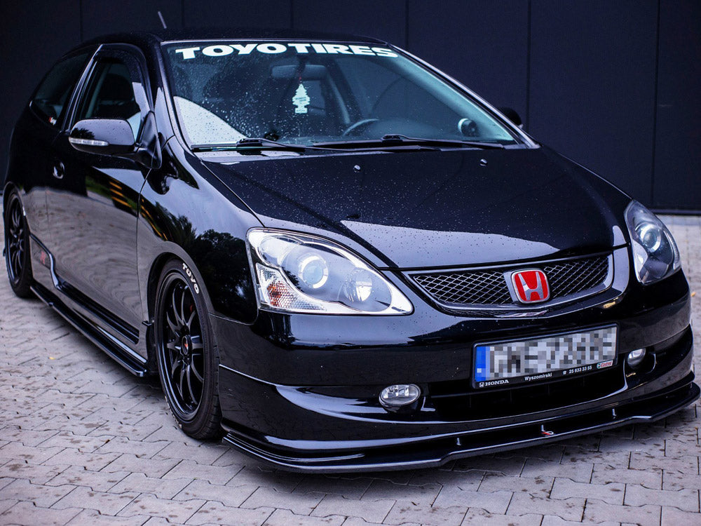 Maxton Design HO-CI-7-TYPE-R/S-FD1T Front Splitter V.1 Honda Civic Ep3 (MK7) Type-r/s Facelift (2004-2006) | ML Performance UK Car Parts
