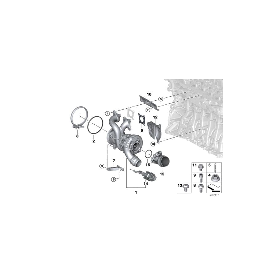 Genuine BMW 11798679024 G07 G06 G31 Heat Shield, Turbocharger, Upper (Inc. 740iX, 740Li & X7 40iX)