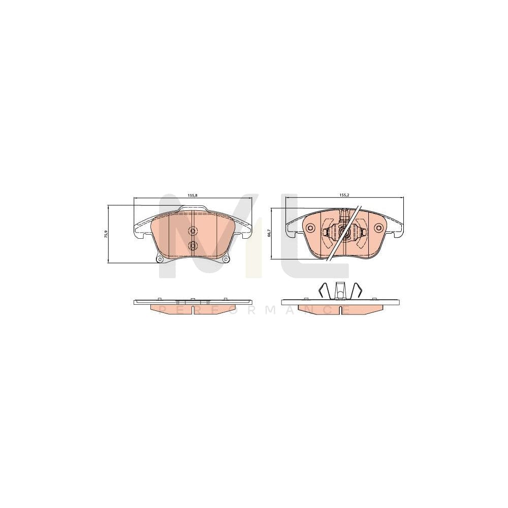 TRW Gdb2075 Brake Pad Set For Ford Fusion Estate (Ju2) Not Prepared For Wear Indicator