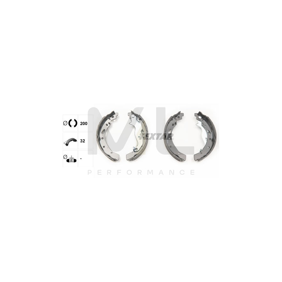 TEXTAR 91072100 Brake Shoe Set for MAZDA 2 with handbrake lever