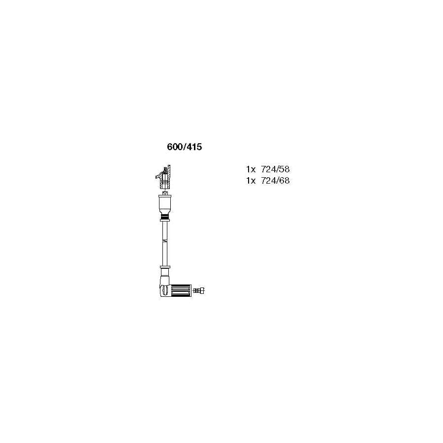 Bremi 600/415 Ignition Cable Kit for Fiat 126 (126)