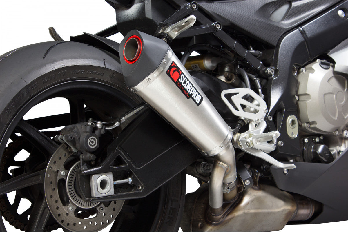 Scorpion RBM77SEO BMW S1000 RR Serket Taper Slip-On - Brushed Stainless Steel Sleeve | ML Performance UK UK