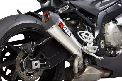 Scorpion RBM77SEO BMW S1000 RR Serket Taper Slip-On - Brushed Stainless Steel Sleeve | ML Performance UK UK