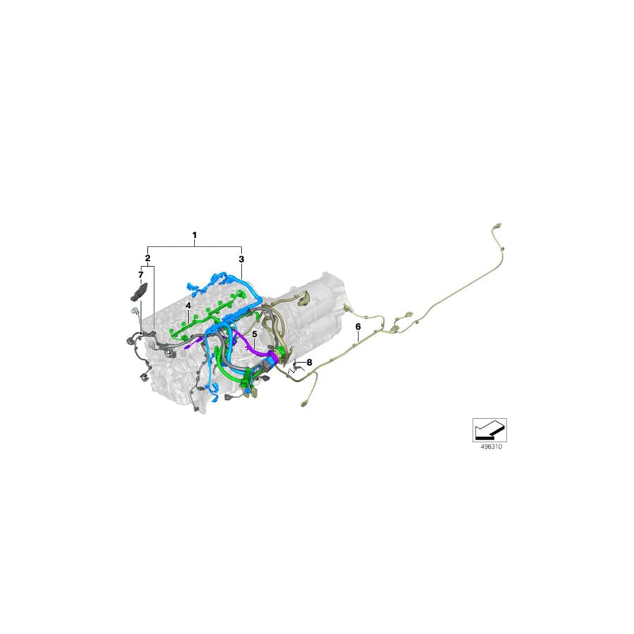 Genuine BMW 12518571110 G30 G31 G11 Wiring Harness, Engine, Injector Module (Inc. 730Ld, 730dX & 630d)