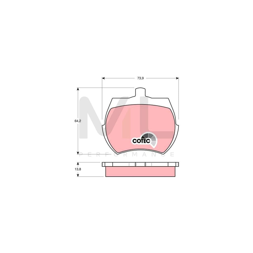 TRW Cotec Gdb332 Brake Pad Set Not Prepared For Wear Indicator