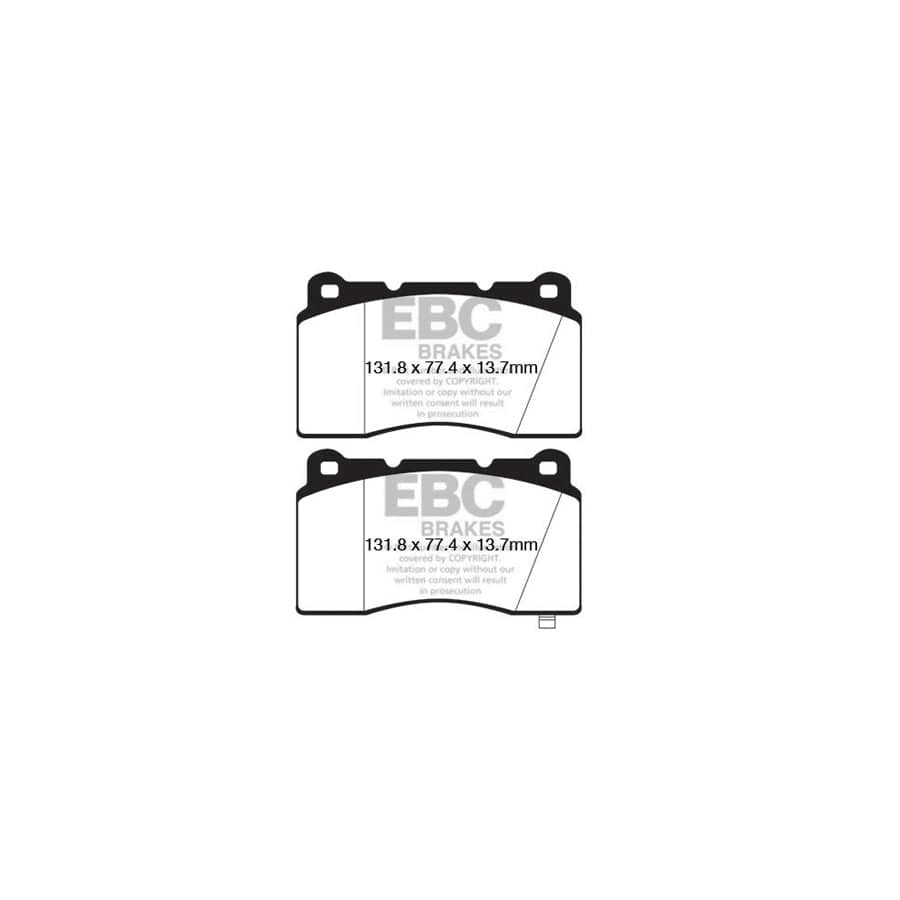 EBC PD03KF588 Hyundai Genesis Yellowstuff Front Brake Pad & Plain Disc Kit - Brembo Caliper 2 | ML Performance UK Car Parts