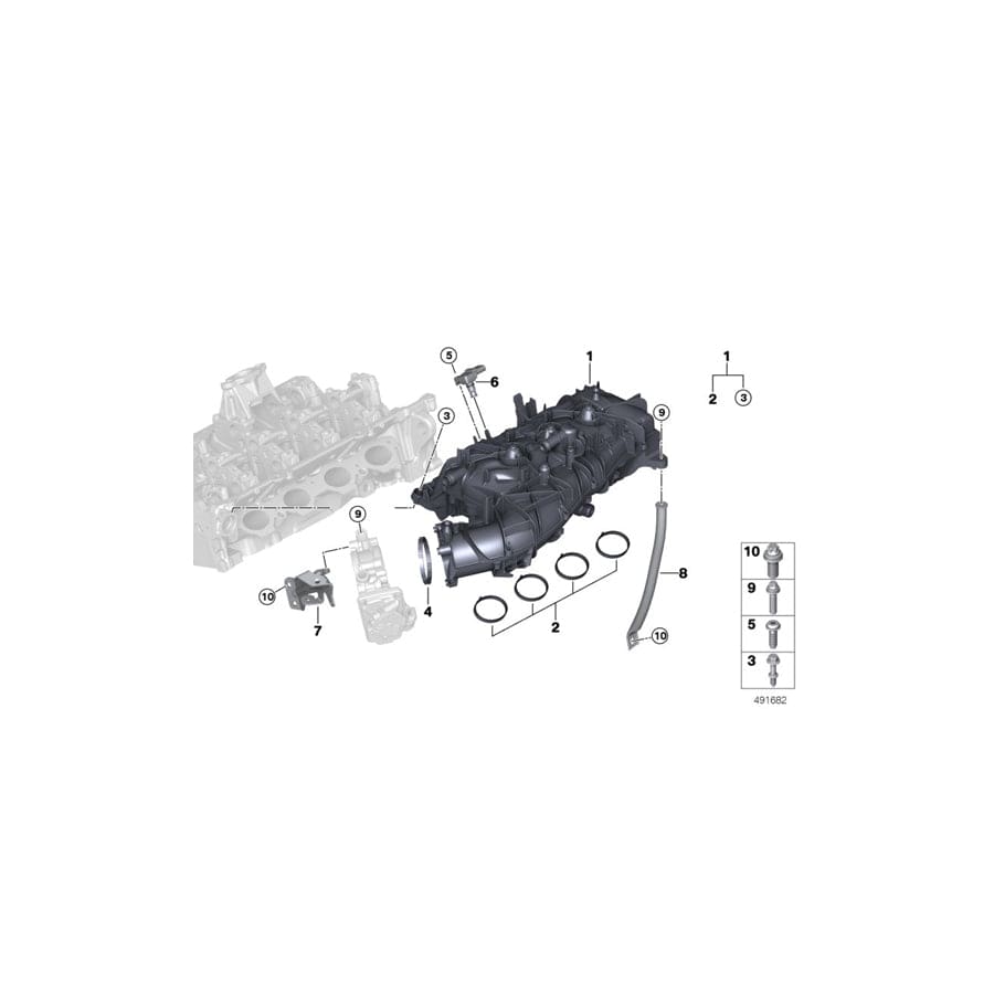 Genuine BMW 11618671420 G11 G20 G31 Support, Intake System (Inc. 520i, 630i & Z4 20i)