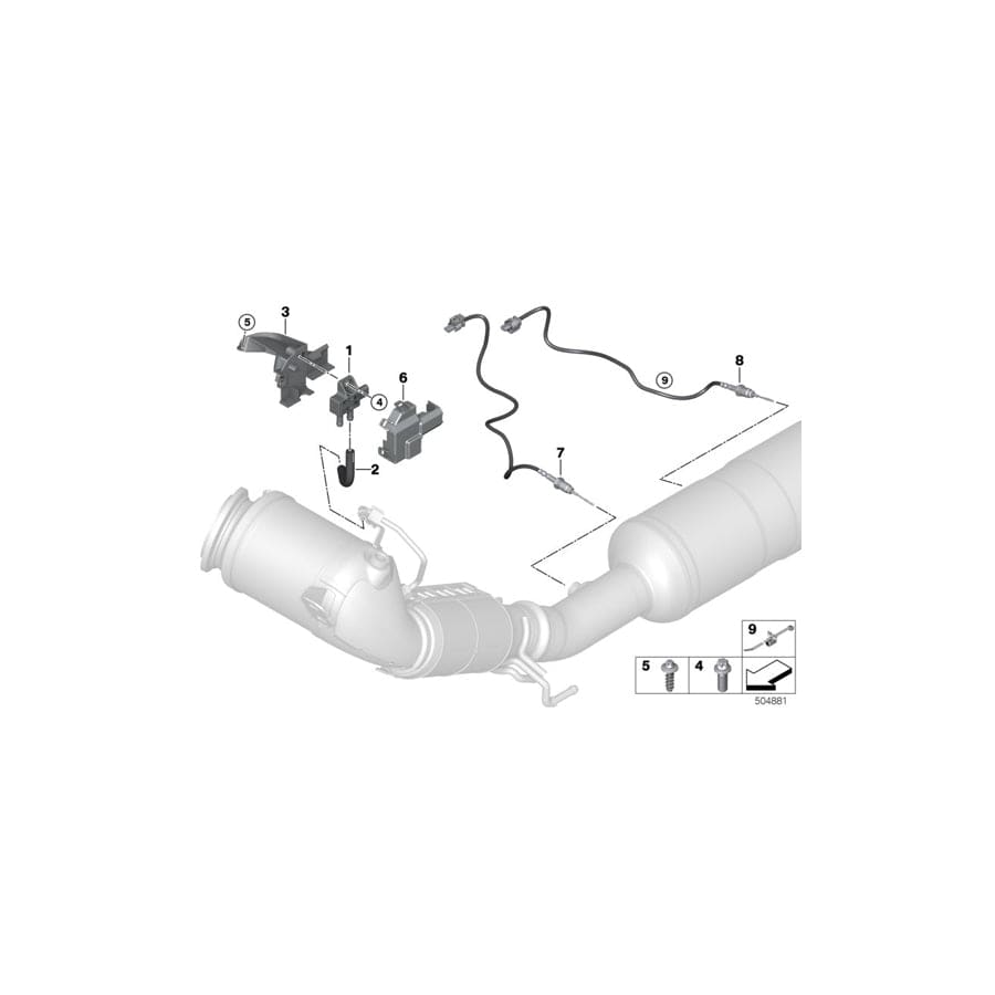 Genuine BMW 11789488326 F46 Temperature Sensor, Exhaust L=545 (Inc. Cooper S, Cooper & 218i)