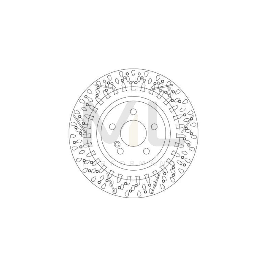 TRW DF6900 Brake Disc Slotted / Perforated, Painted  - 1 piece