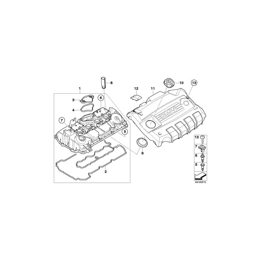 Genuine BMW 11127555737 E91 E60 Threaded Bolt (Inc. 116i 2.0, 520i & 118i)