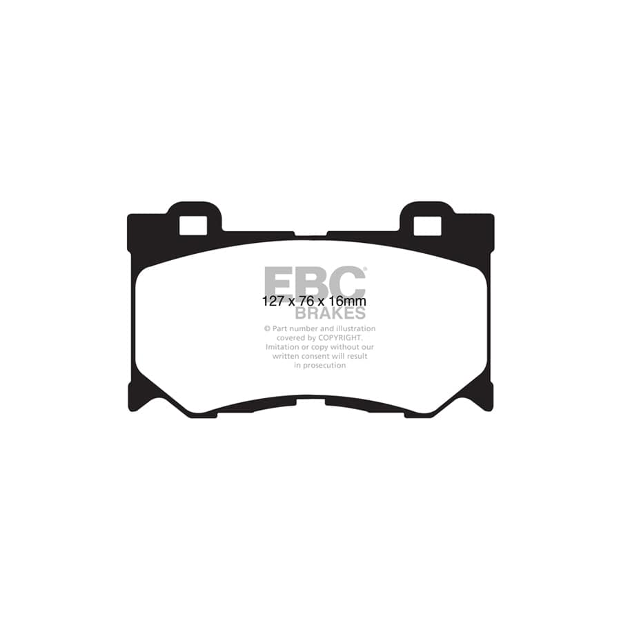 EBC PD03KF591 Infiniti Nissan Yellowstuff Front Brake Pad & Plain Disc Kit - Akebono Caliper 2 | ML Performance UK Car Parts