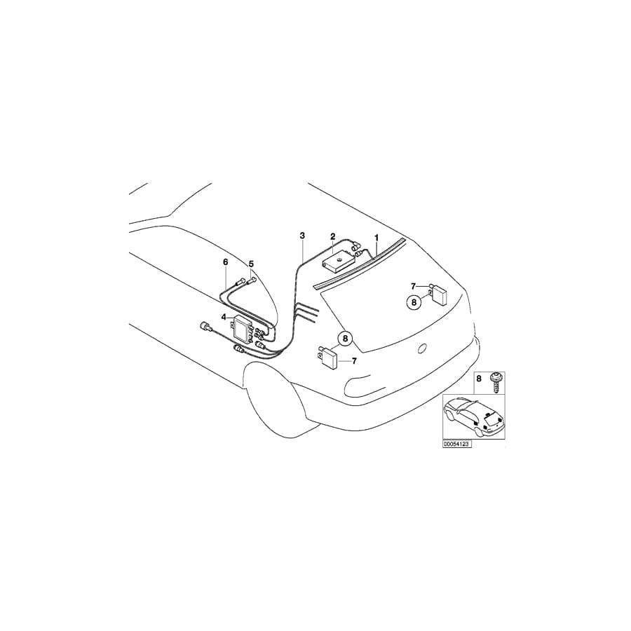 Genuine BMW 61126907452 E53 Antenna Cable Diversity (Inc. X5)