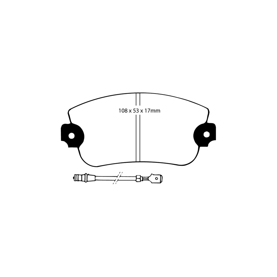 EBC DP2230 Lancia Seat Greenstuff Front Brake Pads - Bendix Caliper 2 | ML Performance UK Car Parts