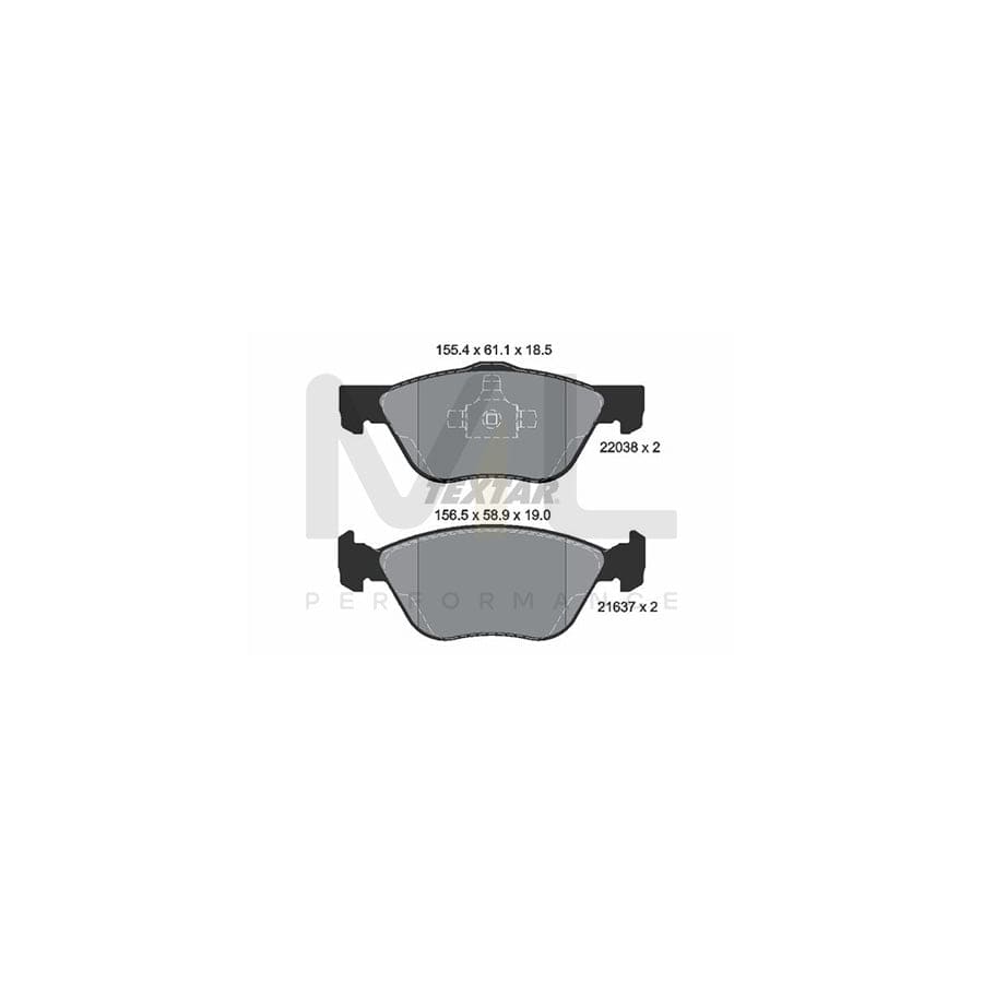 TEXTAR 2203801 Brake pad set not prepared for wear indicator