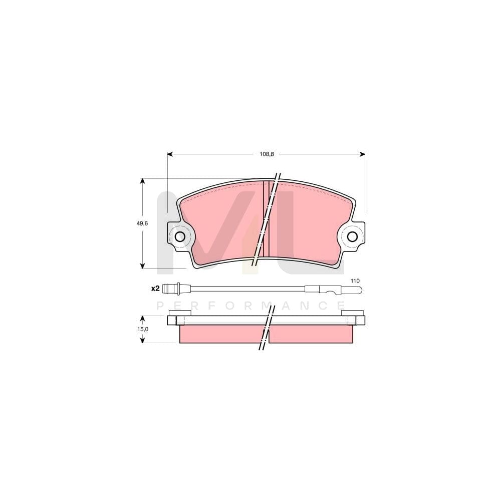 TRW Gdb1303 Brake Pad Set Incl. Wear Warning Contact
