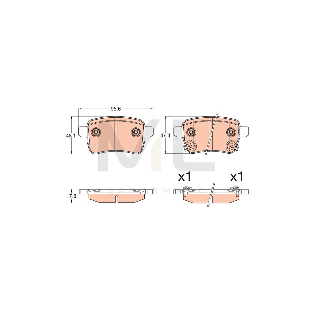 TRW Gdb2032 Brake Pad Set For Fiat 500L (351, 352) With Acoustic Wear Warning
