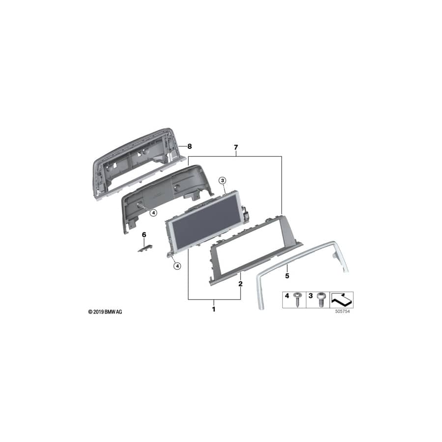 Genuine BMW 65509292451 F12 F13 F06 Front Trim Cover 10,25" (Inc. 650i, 640iX & 650iX)