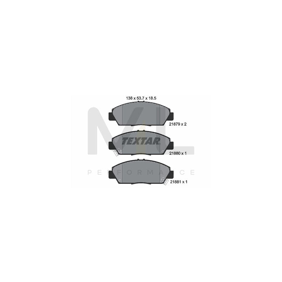 TEXTAR 2187901 Brake pad set with acoustic wear warning
