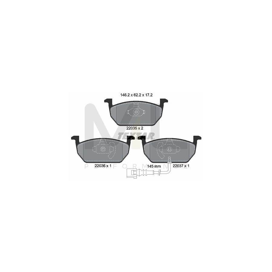TEXTAR 2203501 Brake pad set with integrated wear warning contact