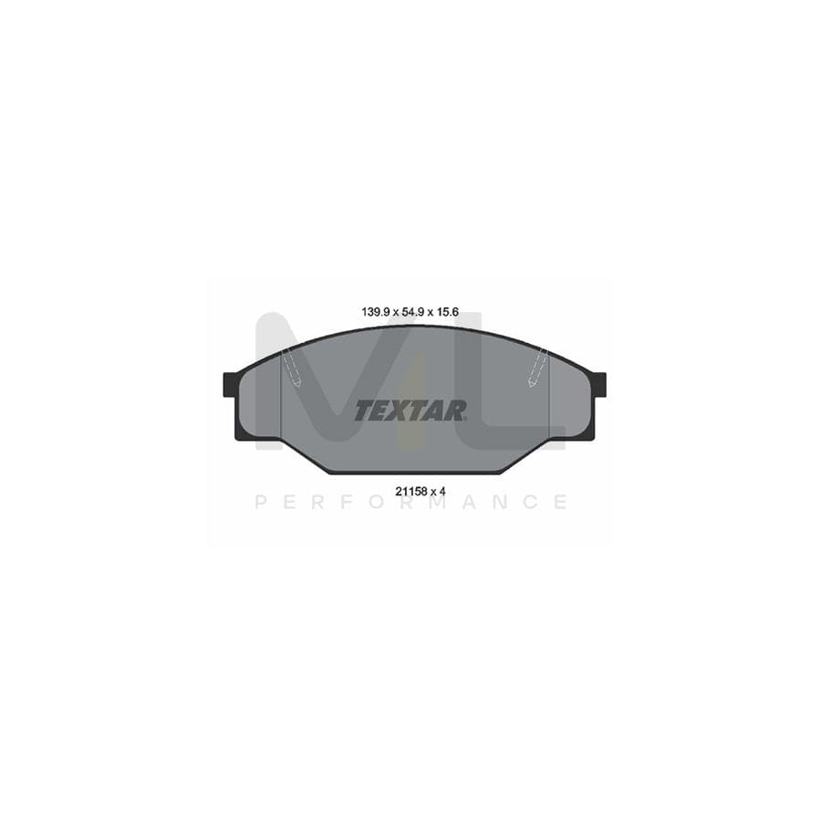 TEXTAR 2115801 Brake pad set not prepared for wear indicator