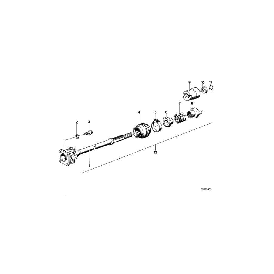 Genuine BMW 26111242112 Drive Shaft (Inc. R 80 G/S & R 75)