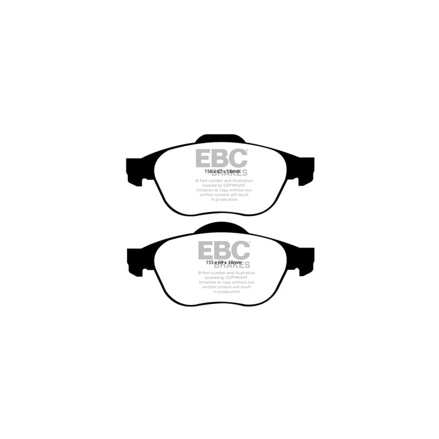 EBC PD11KF792 Renault Scenic Greenstuff Front Brake Pad & GD Disc Kit - Girling/TRW Caliper 2 | ML Performance UK Car Parts