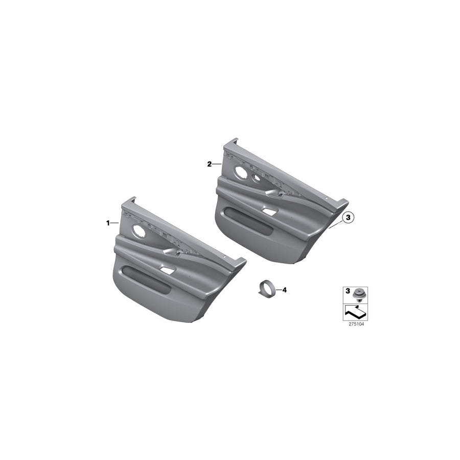 Genuine BMW 51427261085 Door Lining Leather Rear Left ELFENBEINWEISS (Inc. 530d 155kW, 535i & 530dX)