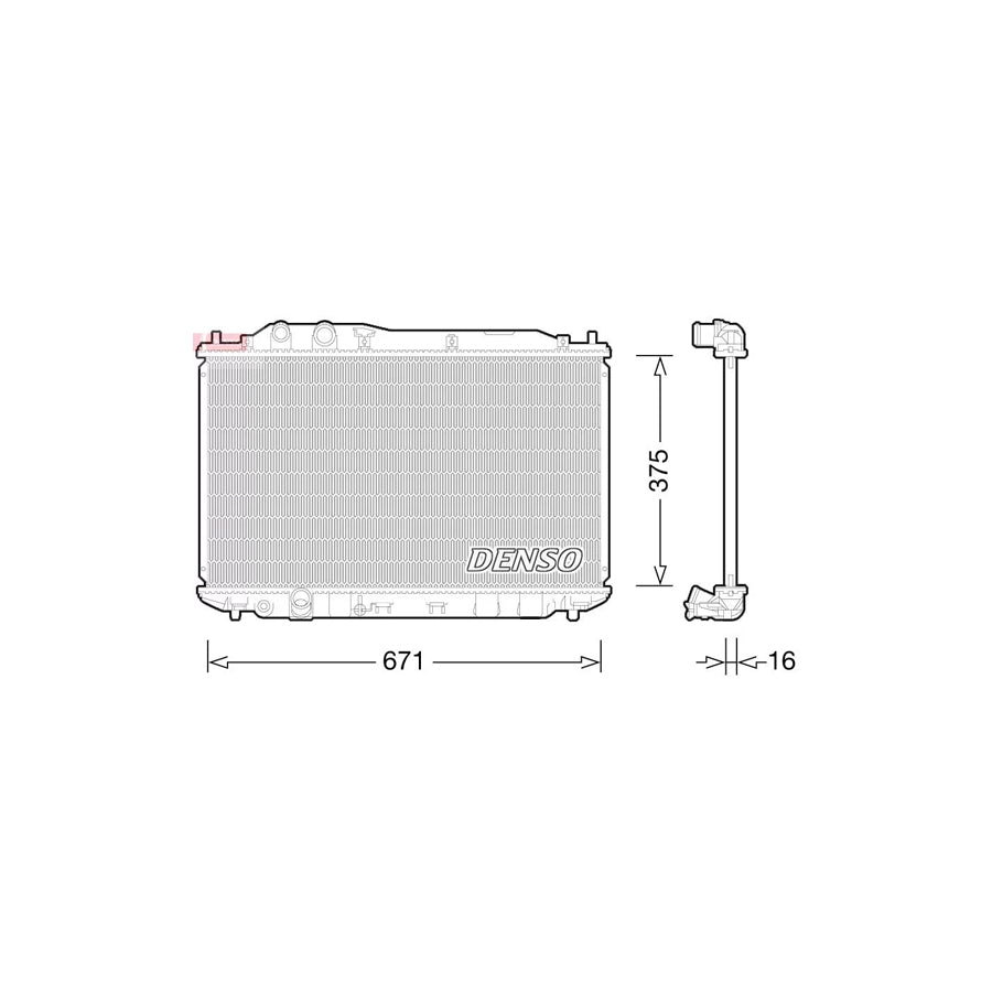 DENSO DRM40028 Engine Radiator for Honda CIVIC VIII Hatchback (Fn, Fk)