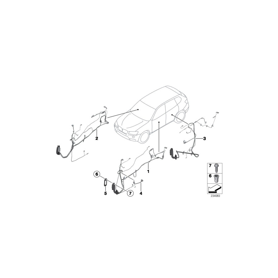 Genuine BMW 61129379827 F25 F26 Driver's Side Door Cable Harness (Inc. X4 20dX, X3 30dX & X3 28iX)