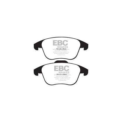 EBC PD01KF1857 Audi 8U Q3 Greenstuff Front Brake Pad & Plain Disc Kit  - TRW Caliper 2 | ML Performance UK Car Parts