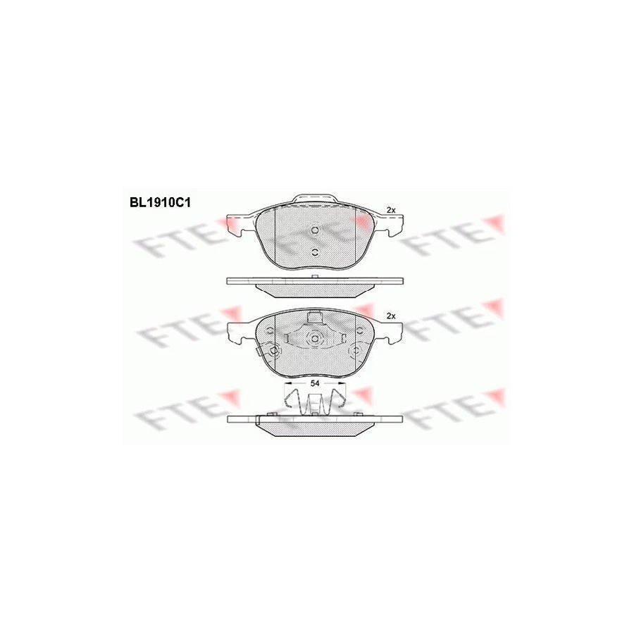 FTE Bl1910C1 Brake Pad Set for Ford Focus Mk3 Hatchback (Dyb)