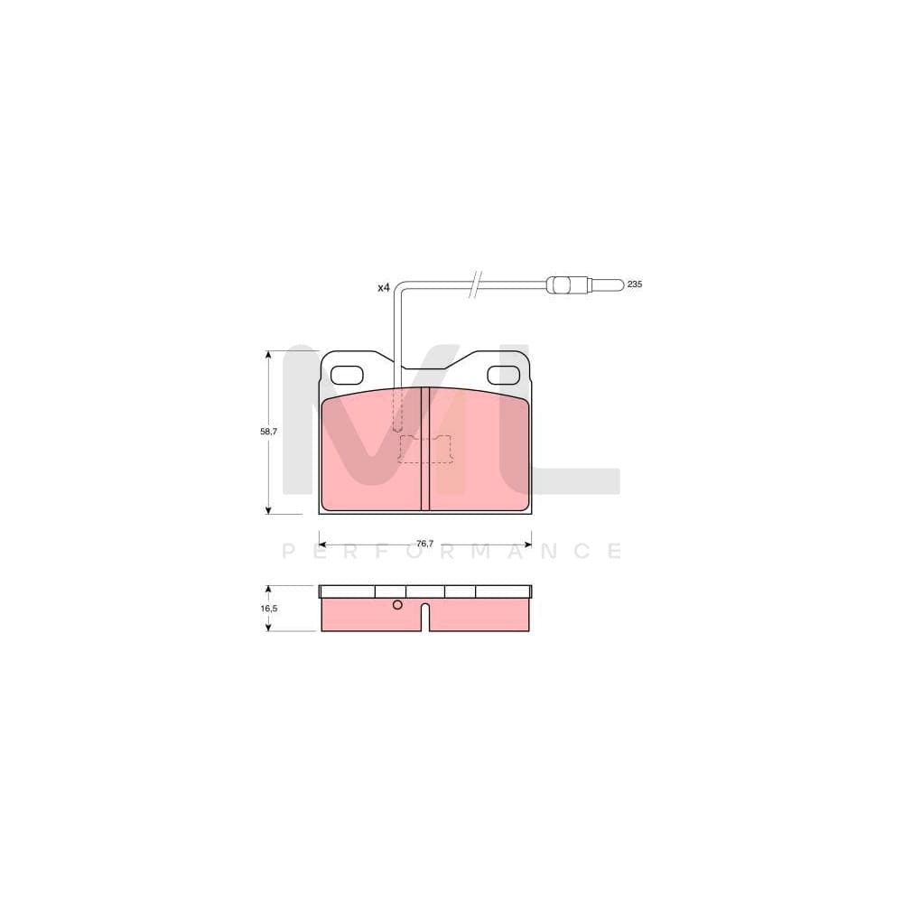 TRW Gdb1075 Brake Pad Set For Citroën Visa Hatchback Incl. Wear Warning Contact