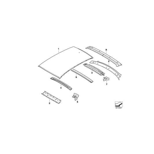Genuine BMW 41327144963 E90 Rear Window Frame Upper Part (Inc. 335d, 330i & 325i)