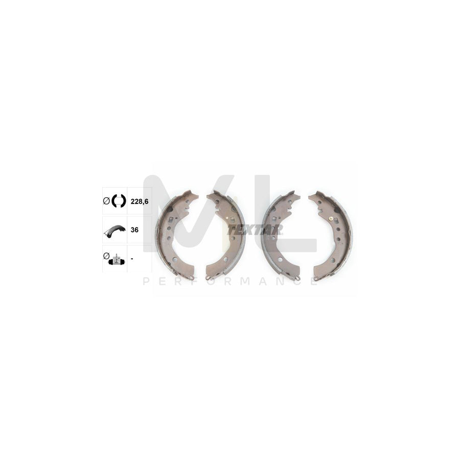 TEXTAR 91076900 Brake Shoe Set without handbrake lever