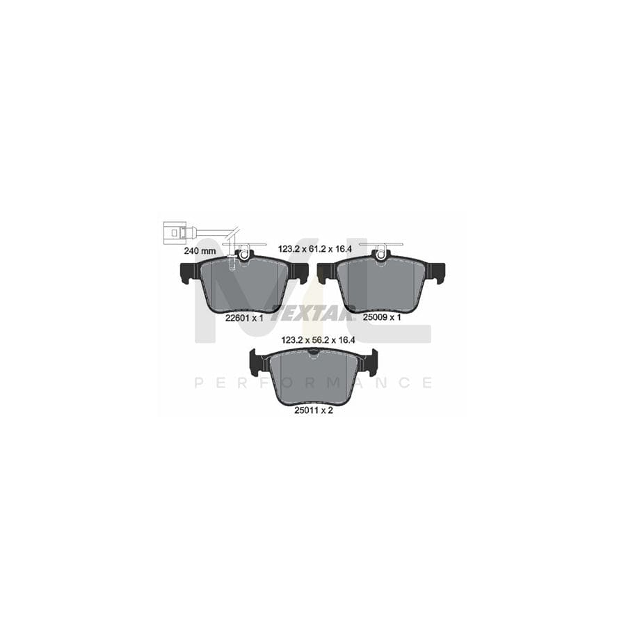 TEXTAR 2260101 Brake pad set with integrated wear warning contact