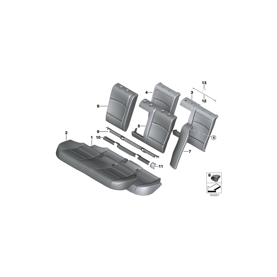 Genuine BMW 52207358413 F10 Cover Backrest Leather Left VENETOBEIGE (Inc. 530dX, 525d & 528iX)