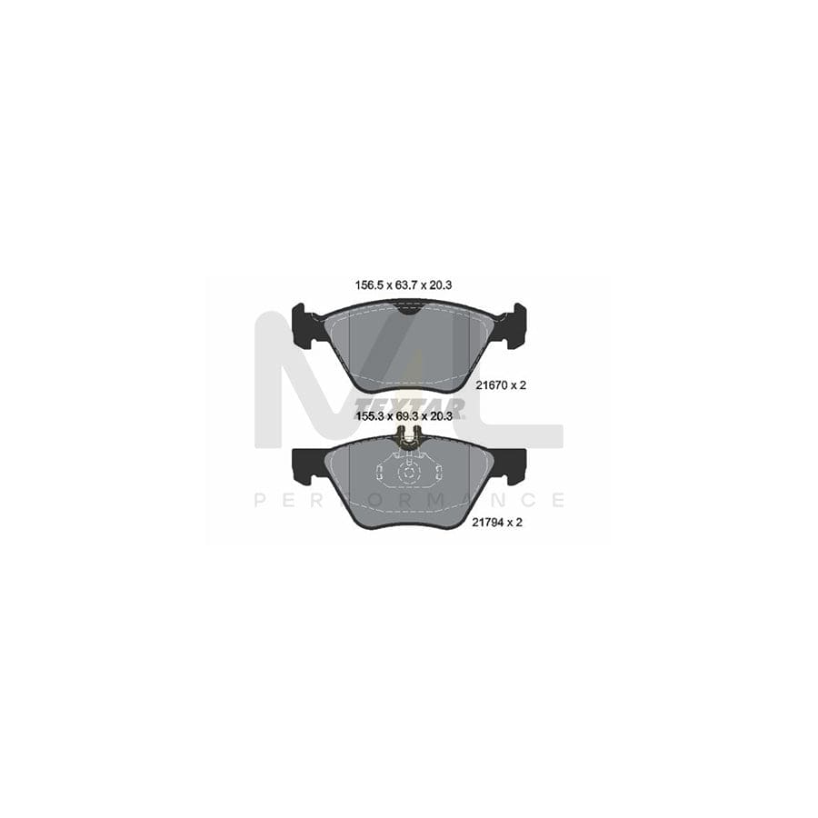 TEXTAR 2167001 Brake pad set prepared for wear indicator