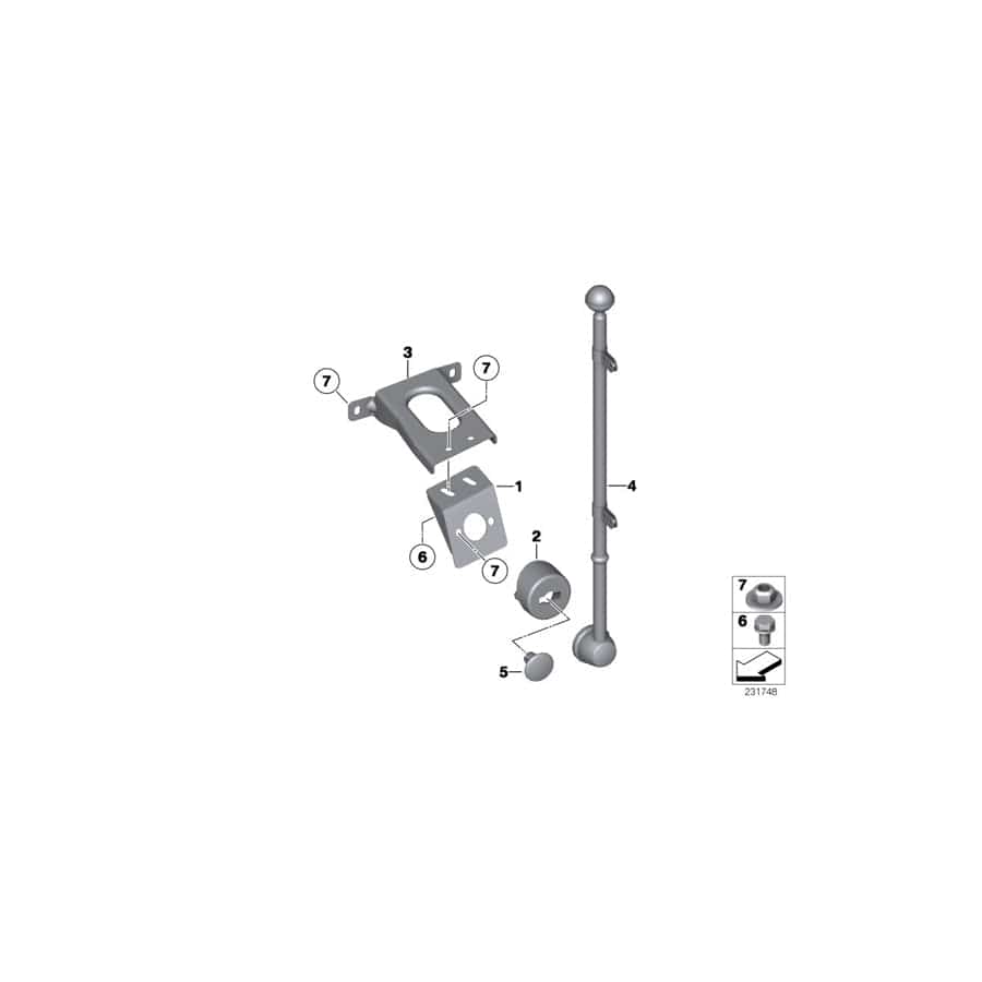 Genuine BMW 72607206102 F01 F03 Holder, Banner, Right (Inc. Hybrid 7, 750LiS & 760Li)