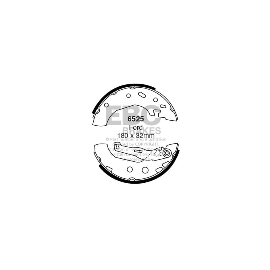 EBC 6525 Ford Mazda Rear Brake Shoes 1 | ML Performance UK Car Parts