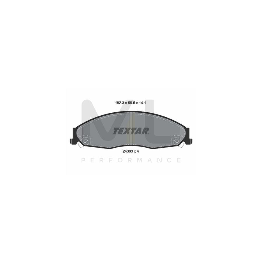 TEXTAR 2430301 Brake pad set not prepared for wear indicator