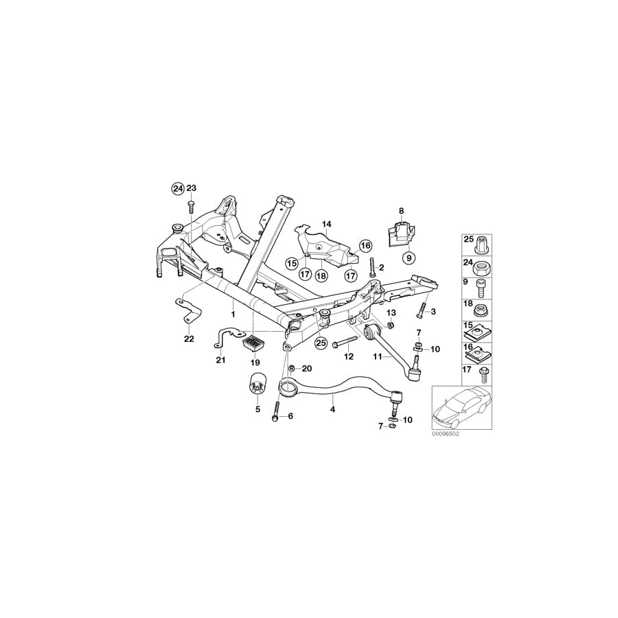 Genuine BMW 31106755072 E39 Front Axle Support (Inc. 528i, 520i & 525td)