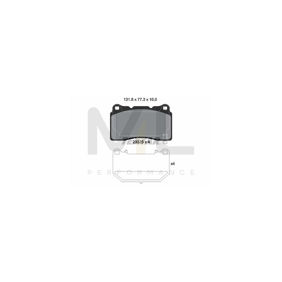 TEXTAR 2332502 Brake pad set with acoustic wear warning