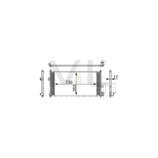 MAHLE ORIGINAL AC 674 000S Air conditioning condenser for NISSAN Almera Tino (V10) without dryer | ML Performance Car Parts