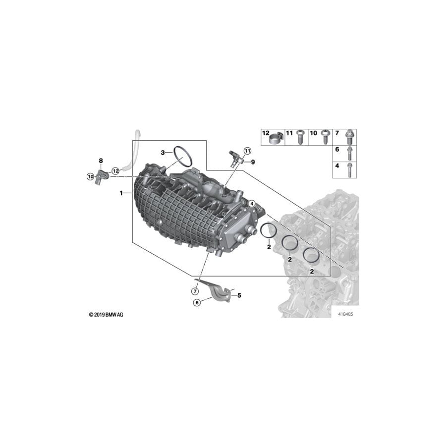 Genuine BMW 11618604839 Intake Manifold Support (Inc. i8)