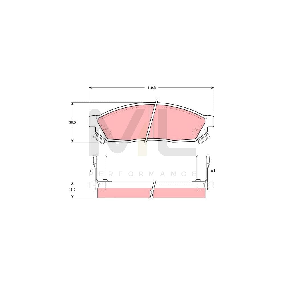 TRW Gdb1038 Brake Pad Set With Acoustic Wear Warning