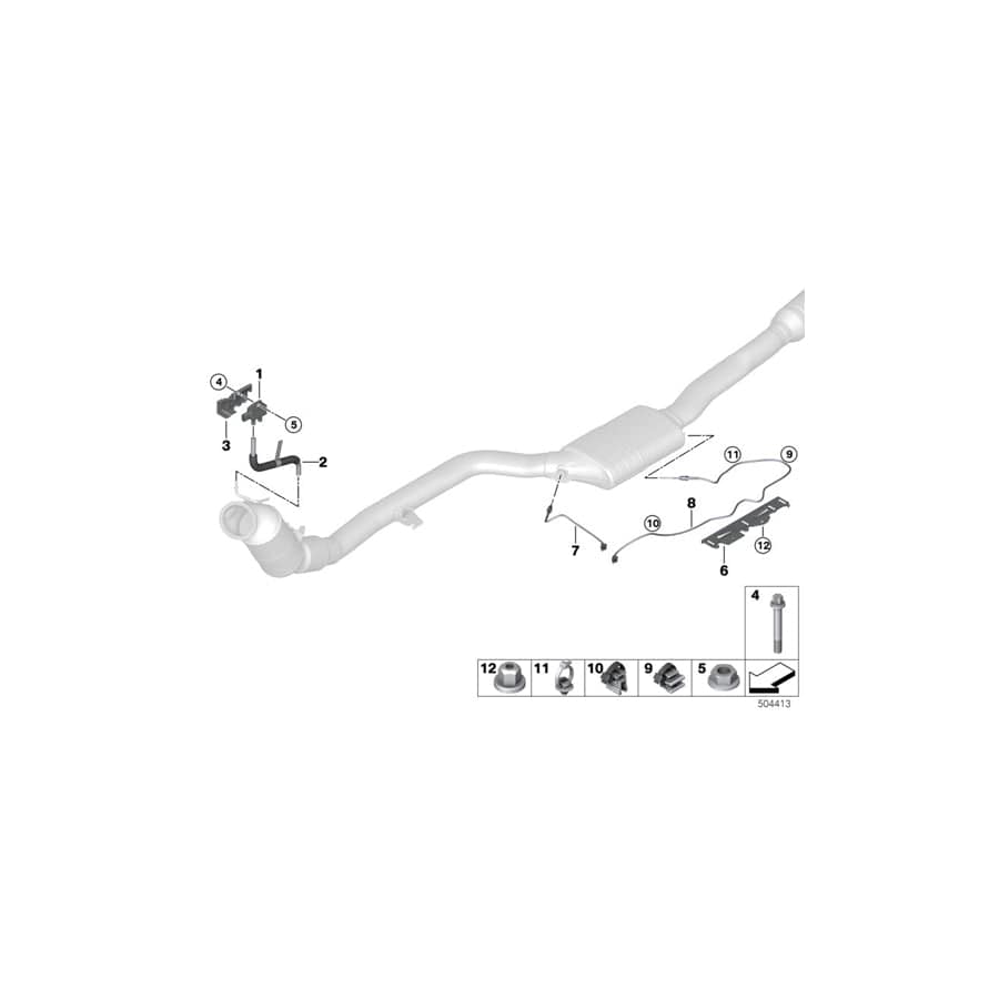 Genuine BMW 11788744025 G07 G06 G05 Temperature Sensor, Exhaust L=910 (Inc. X7 40iX, X5 30iX & X5 40iX)