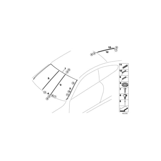 Genuine BMW 51308431064 Support FRONT WINDOW (Inc. M4 GT4)