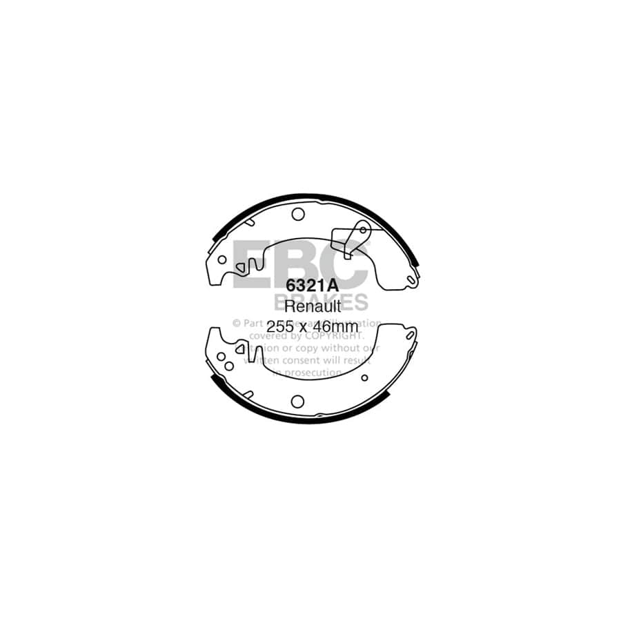 EBC 6321A Opel Renault Vauxhall Rear Brake Shoes (Inc. Arena & Trafic) 1 | ML Performance UK Car Parts