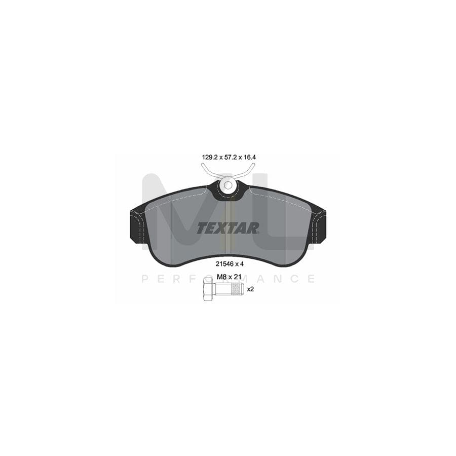 TEXTAR 2154601 Brake pad set not prepared for wear indicator